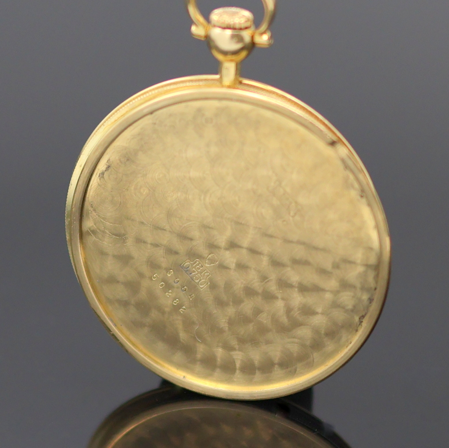 Detail c: CHOPARD Frackuhr Referenz 3004 in GG 750/000, Schweiz um 1985, Handaufzug, glattes 3-tlg. Geh., Boden u. Glasrand aufgedr., gerippter Rand, weißes ...