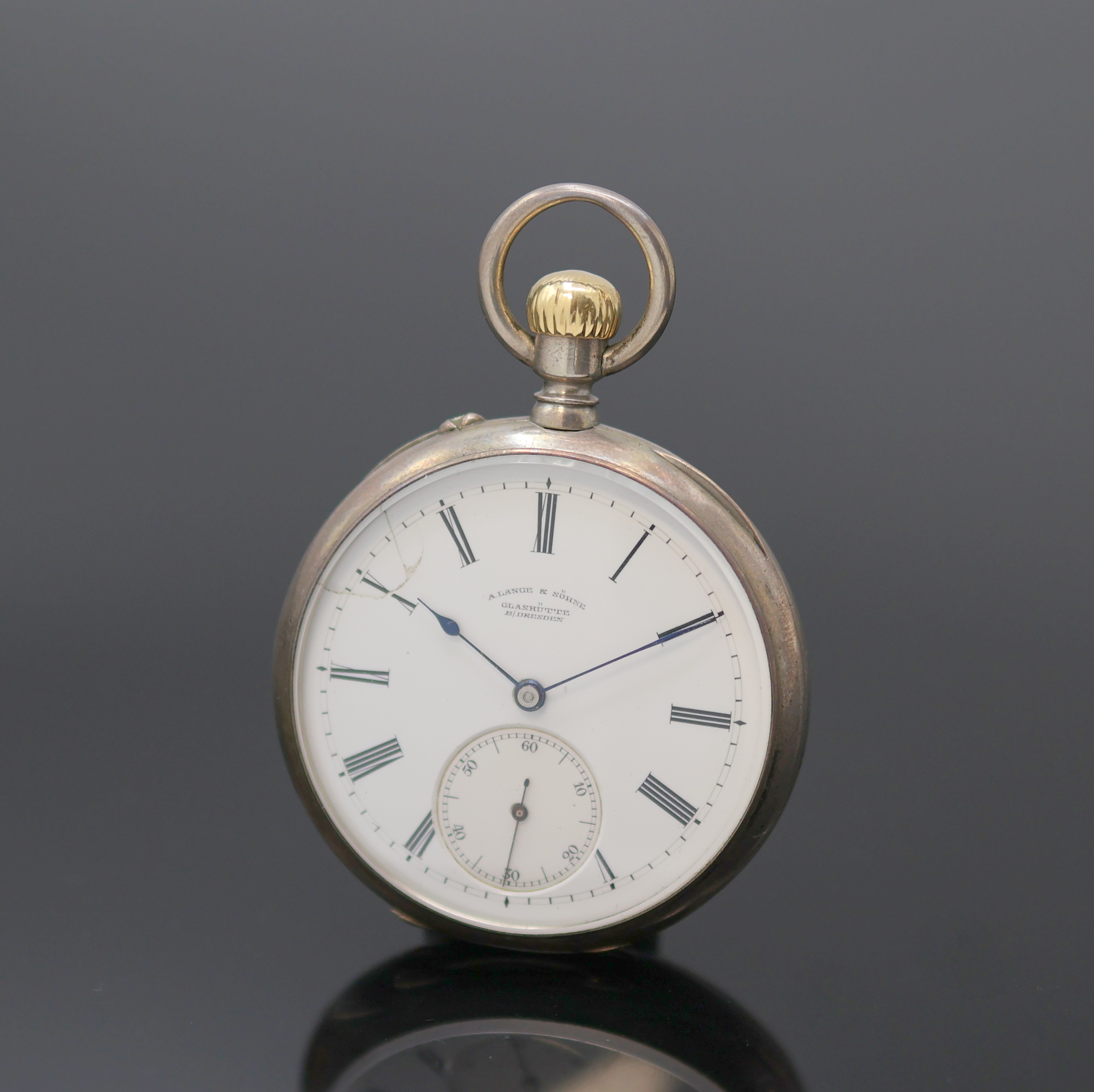 Image 27130109 - A. LANGE & SÖHNE Herrentaschenuhr in Silber, Deutschland um 1880, glattes Geh. m. ...