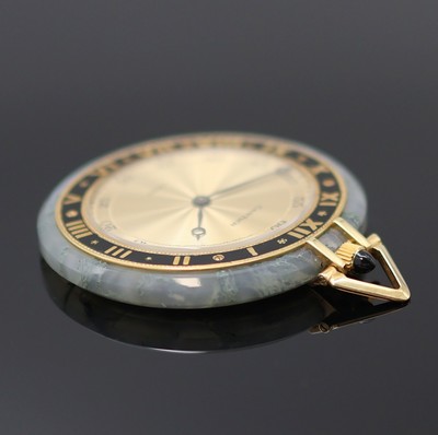 27130103c - CARTIER seltene Taschenuhr in Moosachat mit Montierungen in GG 750/000, Schweiz / ...
