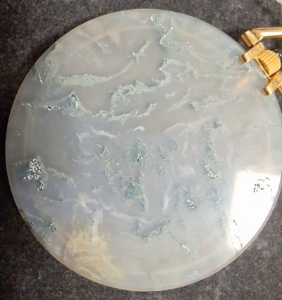 27130103i - CARTIER rare pocket watch in Moss agate with mountings in 18k yellow gold, Switzerland / ...
