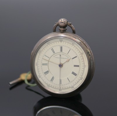 Image MARINE DECIMAL Chronograph schwere Sterlingsilber Taschenuhr mit Zentralsekunde, England ...
