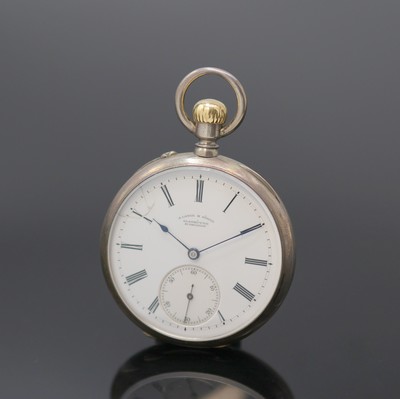 Image A. LANGE & SÖHNE Herrentaschenuhr in Silber, Deutschland um 1880, glattes Geh. m. ...