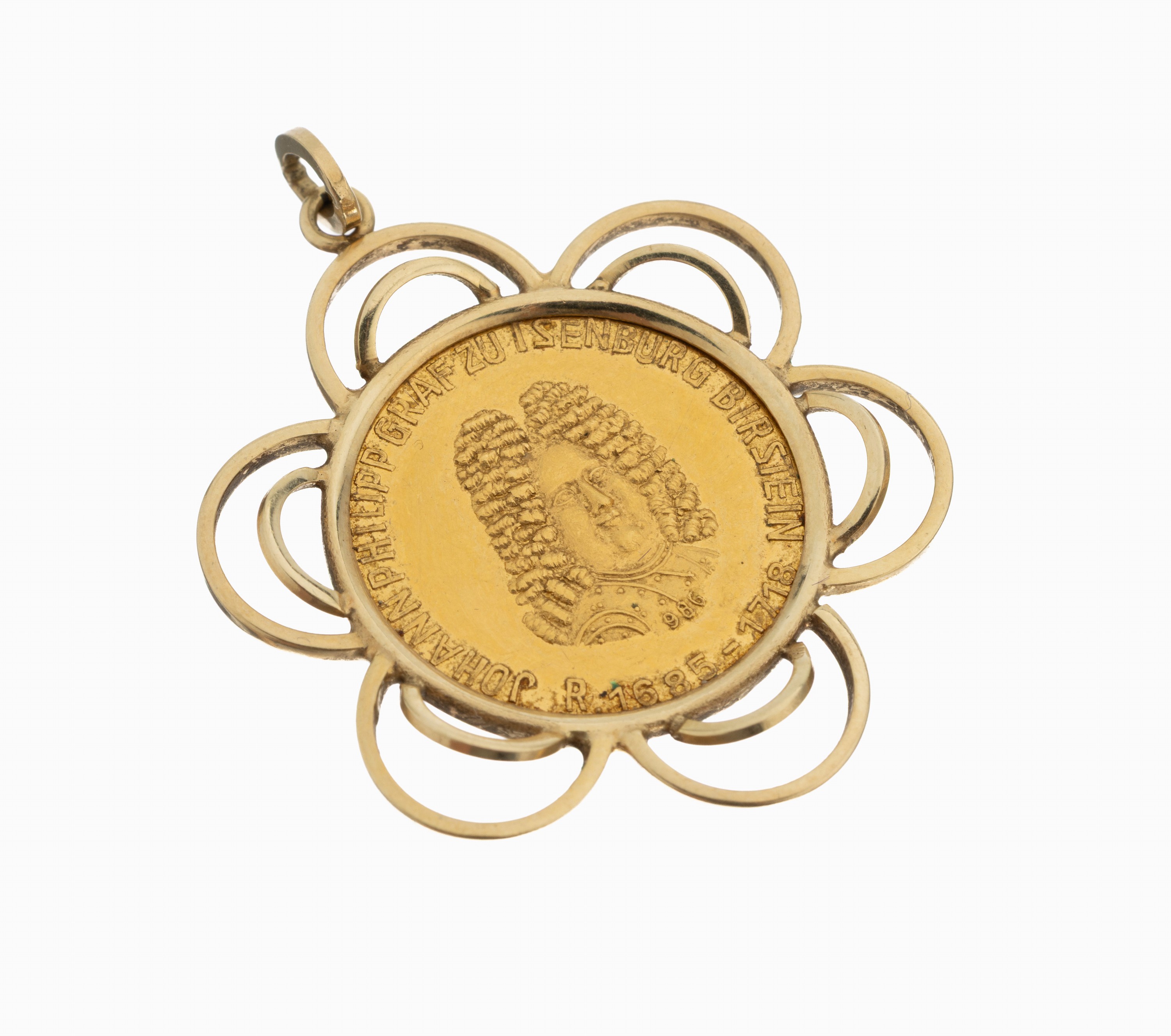 Image 27130258 - 14 kt Gold Medaillen-Anhänger, GG 585/000, lose gefasste Medaille, GG 986/000, AV: ...