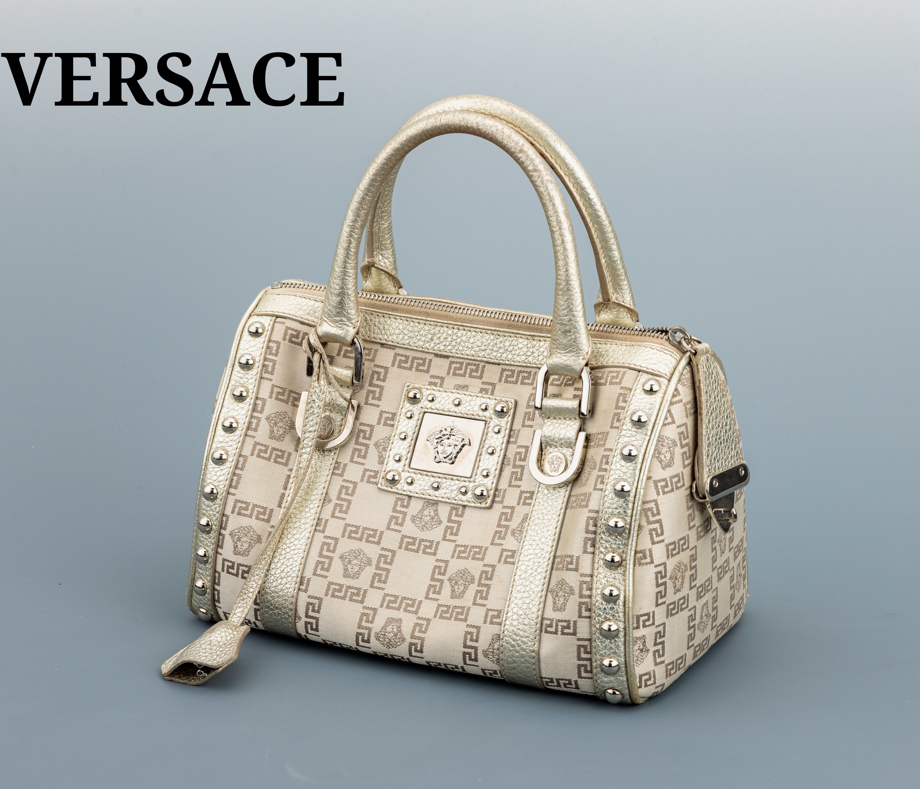 Image 27130260 - VERSACE Handtasche, ´Snap Out of it´, goldfarb. Stoff mit Versagestickerei, Besätze ...