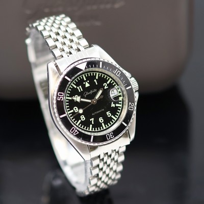 27130266b - GLASHÜTTE Taucheruhr in Edelstahl, Deutschland / Schweiz um 1995, Automatik, Boden ...