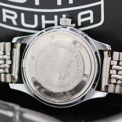 27130268d - RUHLA Taucherarmbanduhr, Handaufzug, Deutschland um 1960, verchr. Geh., Stahlboden ...