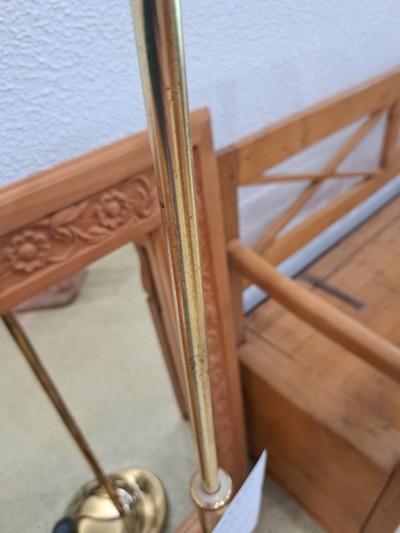 27130293d - Stehlampe, 80er Jahre, Messing, mit schwenkbarer Lampe, Elektrifizierung nicht geprüft, ...