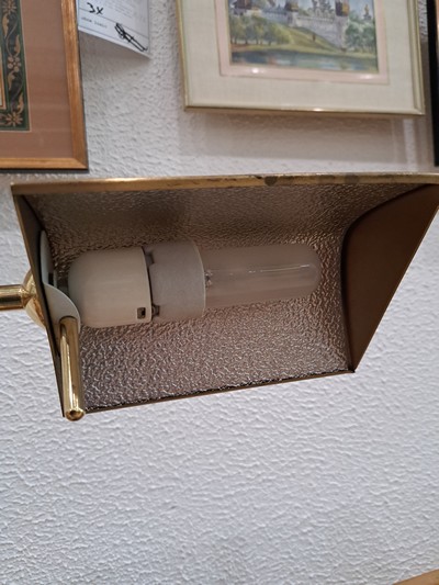 27130293e - Stehlampe, 80er Jahre, Messing, mit schwenkbarer Lampe, Elektrifizierung nicht geprüft, ...
