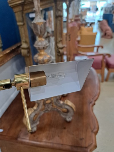 27130297c - Stehlampe, 80er Jahre, Messing, mit schwenkbarer Lampe, Elektrifizierung nicht geprüft, ...