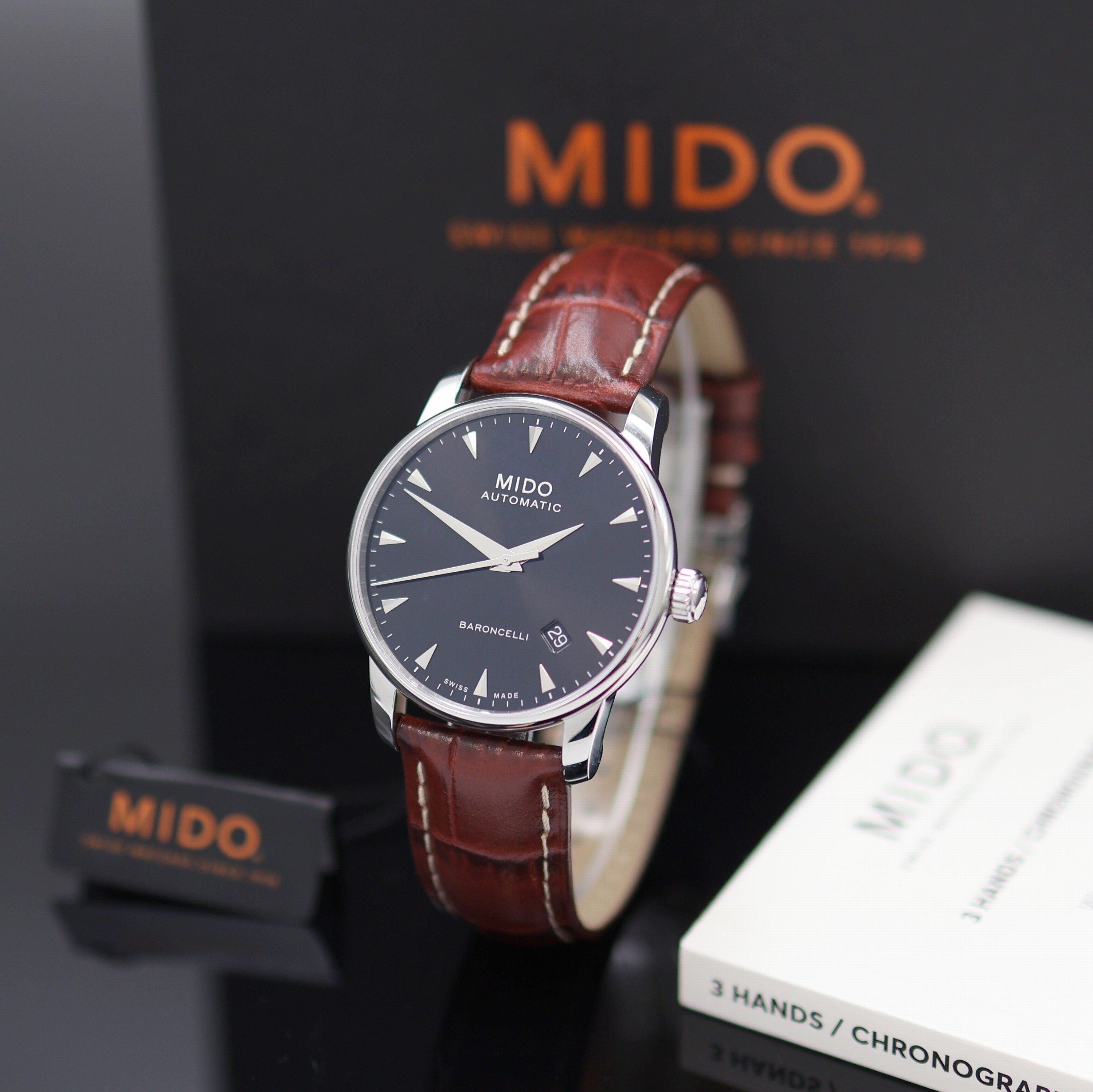 Image 27130322 - MIDO Baroncelli ungetragene Herrenarmbanduhr Referenz M8600.4.18.8, Automatik, ...