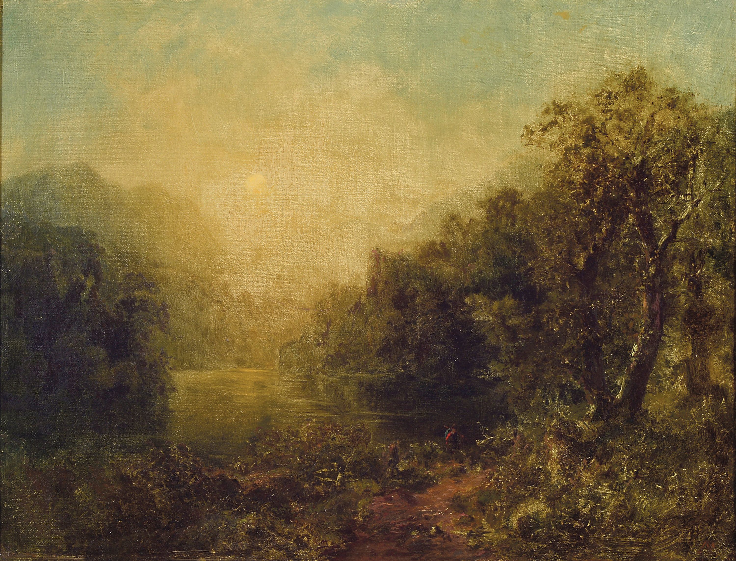 Image 27130343 - Zuschreibung: Antoine Payen, 1792 Brüssel-1853 Tournai, exotische Flusslandschaft in ...