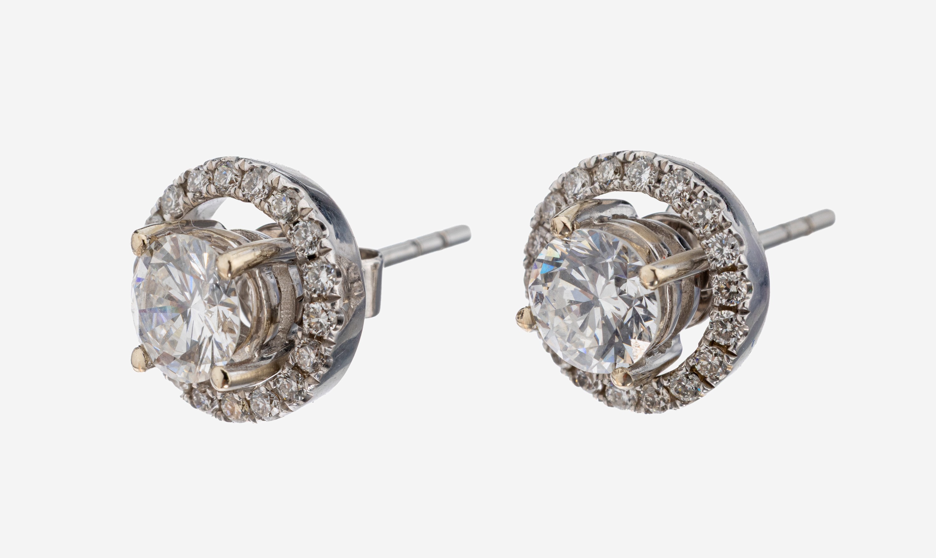 Image 27130375 - Paar 18 kt Gold Brillant-Ohrstecker, WG 750/000, 2 Brillanten zus. ca. 1.02 ct ...