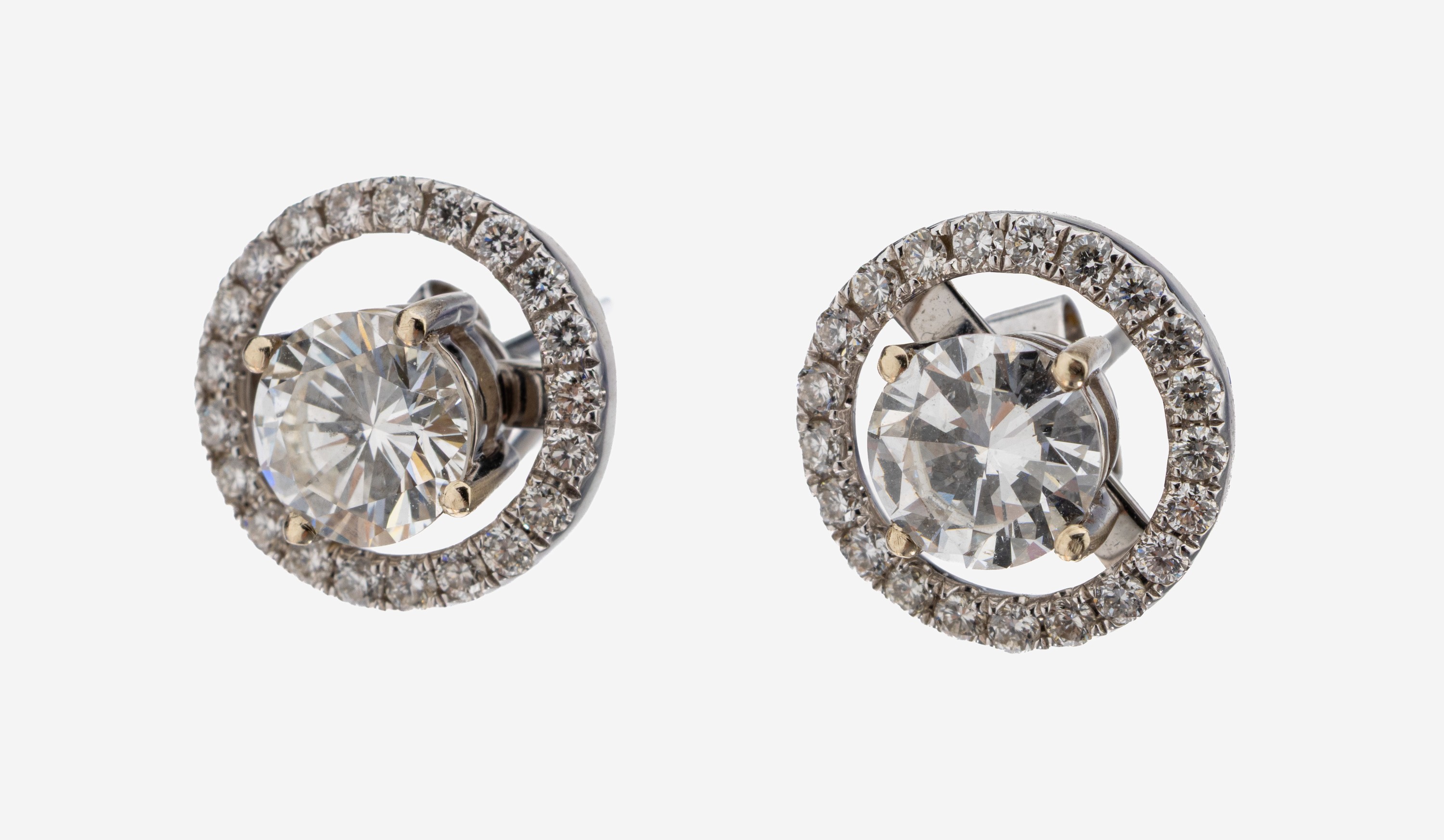 Image 27130376 - Paar 14 kt Gold Brillant-Ohrstecker, WG 750/000, 2 Brillanten zus. ca. 1.50 ct ...