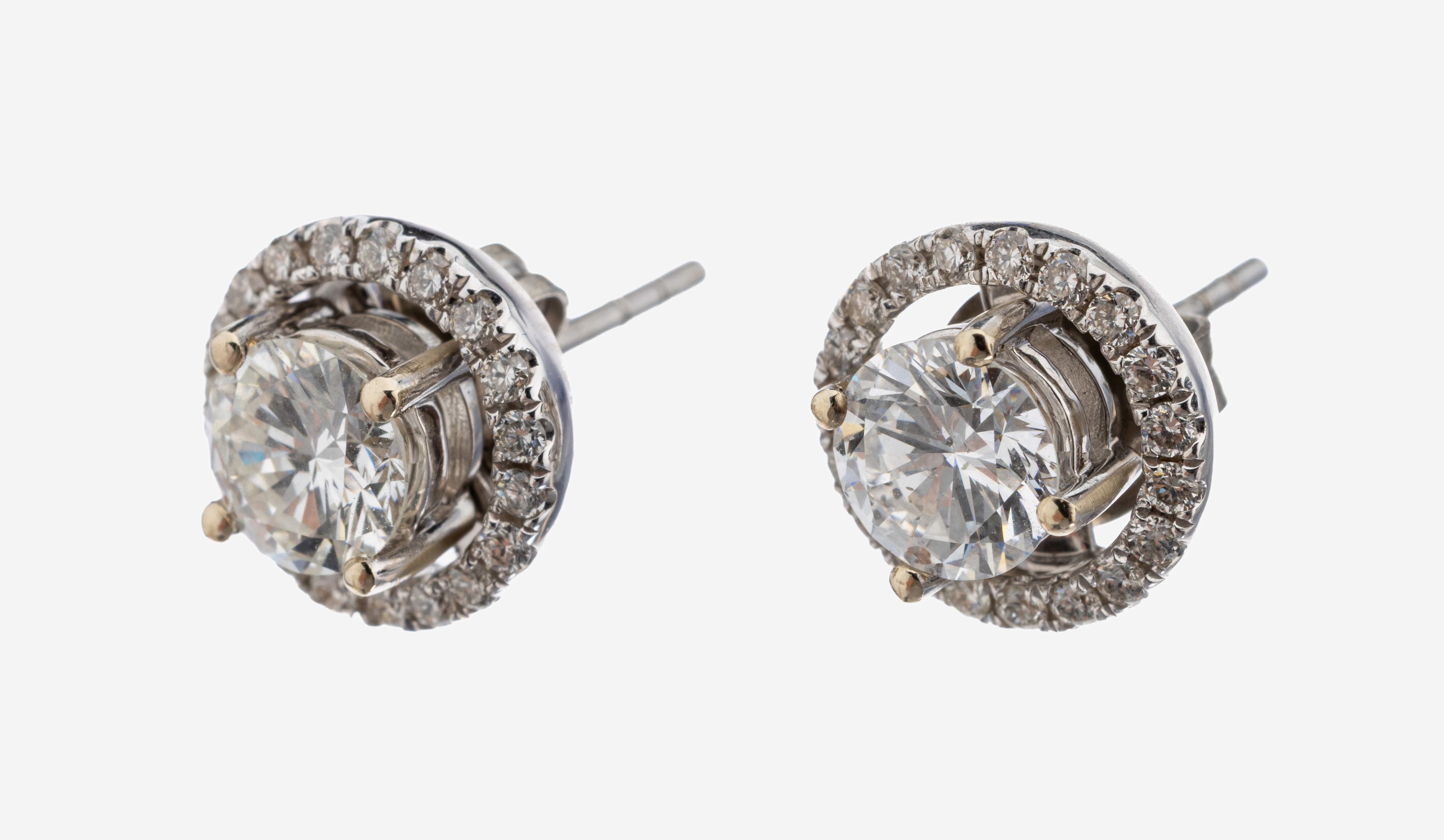 Image 27130377 - Paar 18 kt Gold Brillant-Ohrstecker, WG 750/000, 2 Brillanten zus. ca. 1.25 ct ...