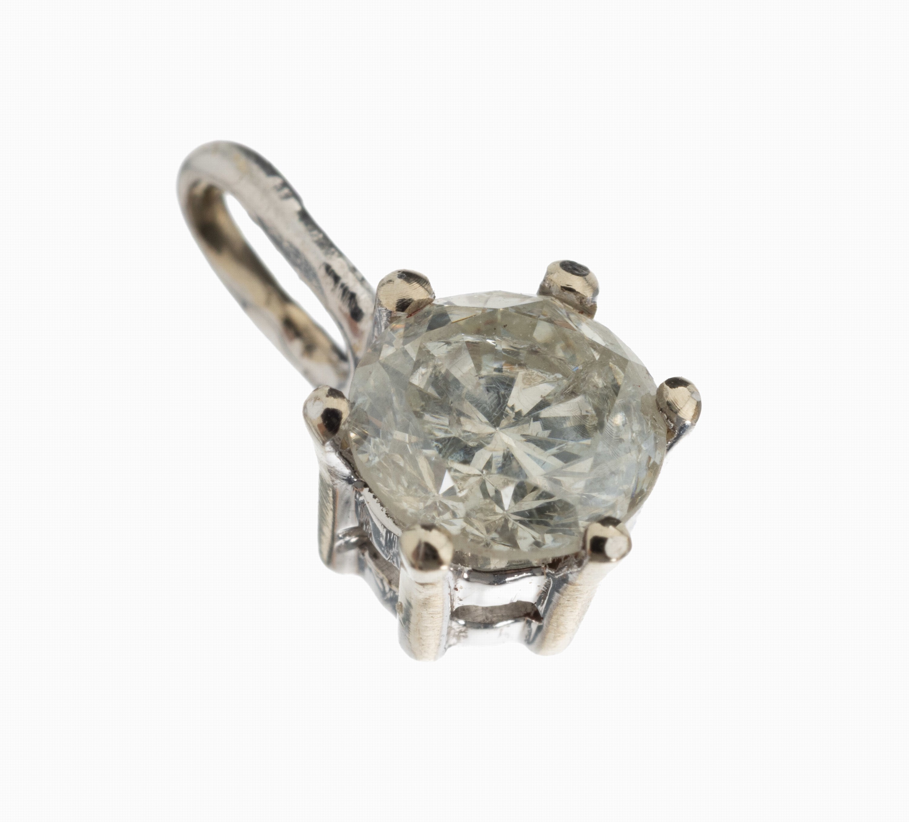 Image 27130395 - 14 kt Gold Brillant-Anhänger, WG 585/000, Brillant ca. 0.50 ct get.Weiß/p