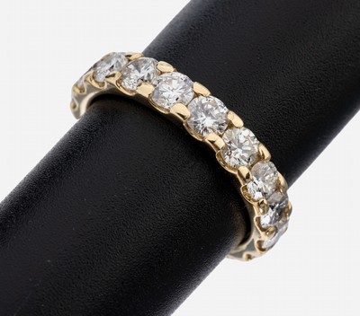 Image 14 kt Gold Brillant-Memoryring, GG 585/000,18 Brillanten zus. ca. 3.60 ct Weiß- ...