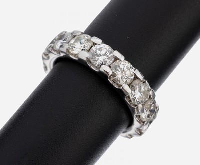 Image 14 kt Gold Brillant-Memoryring, WG 585/000,15 Brillanten zus. ca. 6.80 ct ...