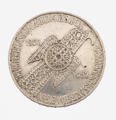 Image Silbermünze, 5 Mark, Deutschland , 1952, Germanisches Museum Nürnberg
