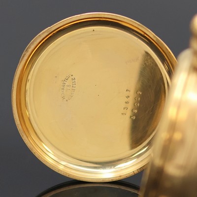 27130397f - Herrensavonette in GG 750/000, Schweiz um 1900, beids. guill. 3-Deckel Goldgeh. dell., ...