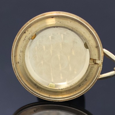 27130398e - FREI VO Frackuhr in GG 585/000, Handaufzug, Schweiz um 1960, 2-teil. Geh., Glasrand ...