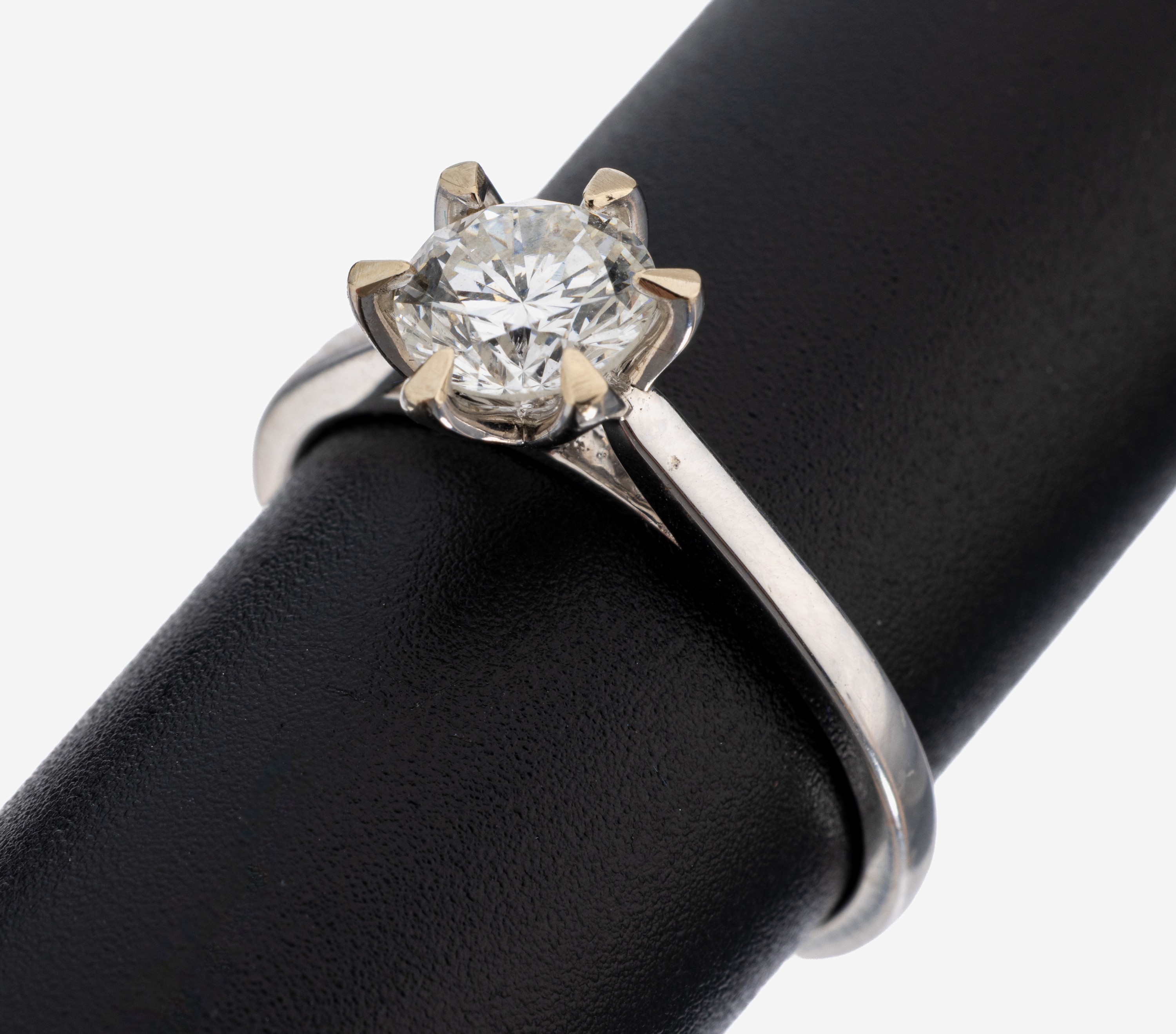 Image 27130406 - 18 kt Gold Brillant-Ring, WG 750/000, Brillant ca. 1.10 ct feines Weiß(G)/si1, RW 57, ...