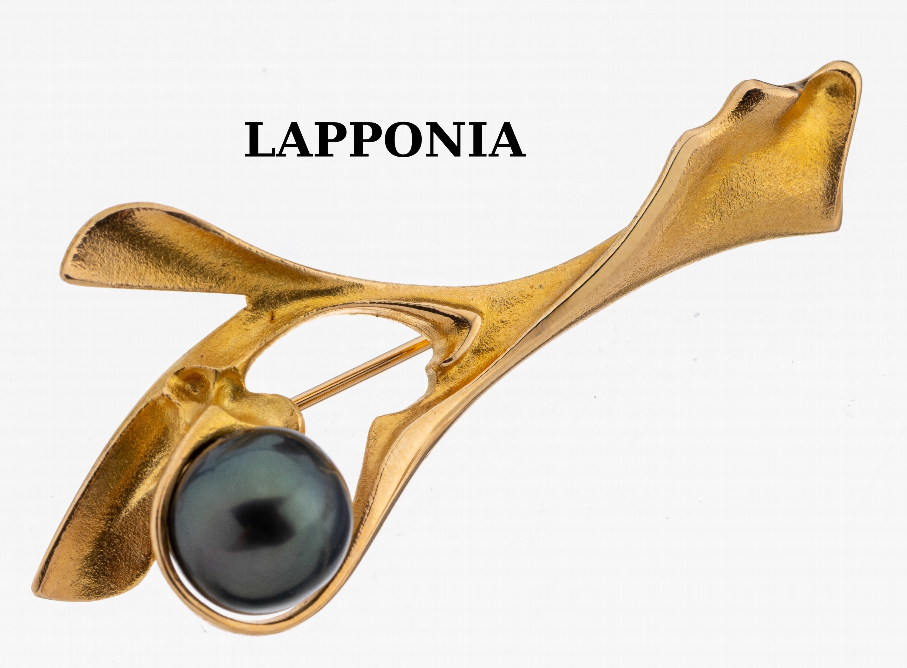Image 27130421 - 14 kt Gold LAPPONIA Zuchtperl Brosche, GG 585/000, Finnland 1998, typ. Lapponiadesign, ...