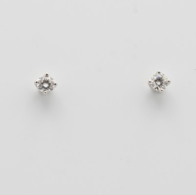 27130405a - Paar Ohrstecker mit Brillanten, WG 585/000, 2 Brill. in Krappenfassung zus. ca. 0.25 ct ...