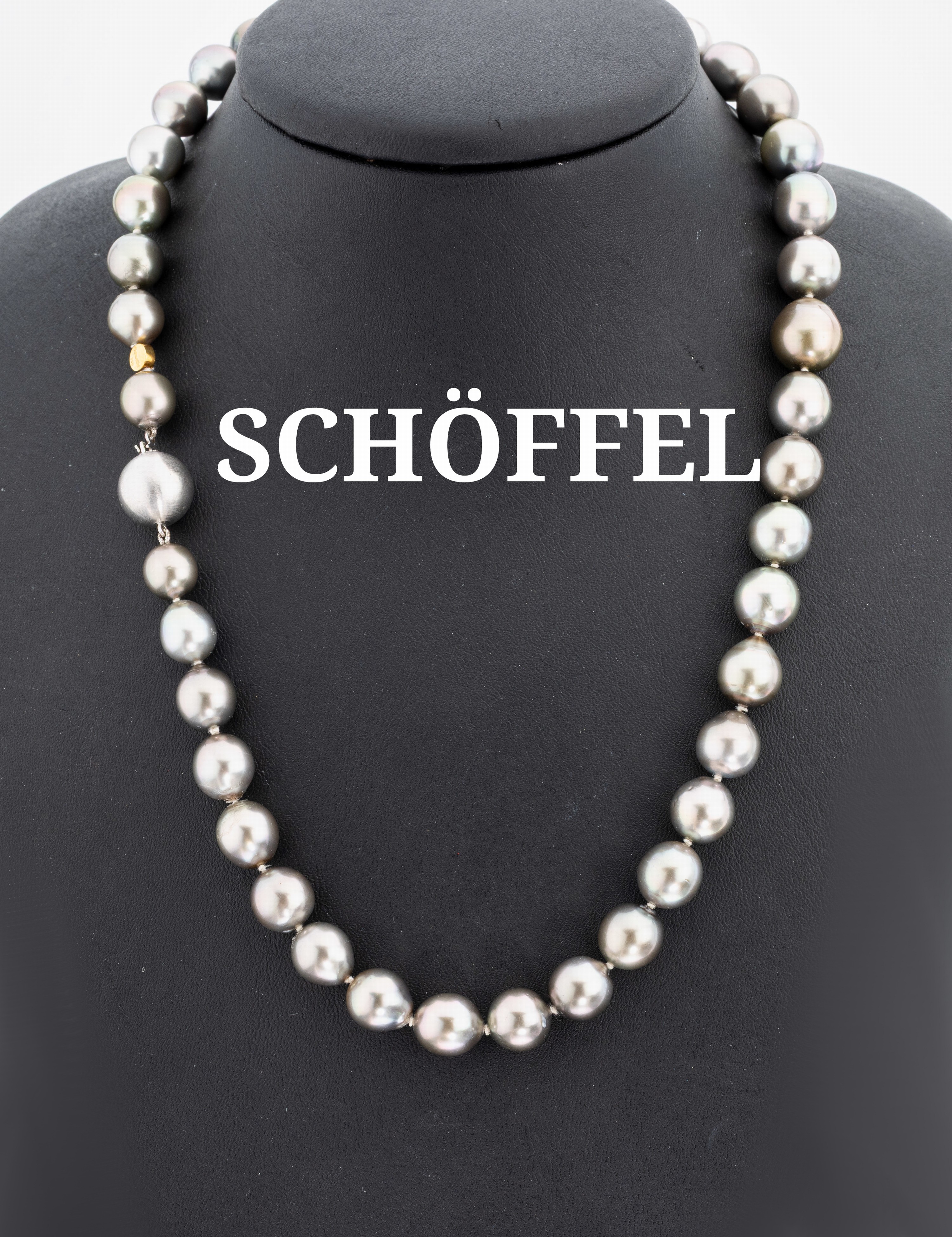 Image 27130533 - SCHÖFFEL Perl-Collier mit 14 kt Gold Schließe, WG 585/000, Silbergraue ...