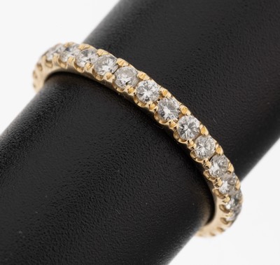 Image 14 kt gold brilliant-memoryring , YG 585/000, brilliants total approx. 0.92 ct ...