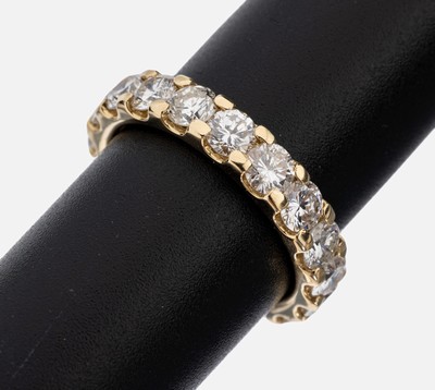 Image 14 kt gold brilliant-memoryring , YG 585/000, 18 brilliants total approx. 4.30 ct ...