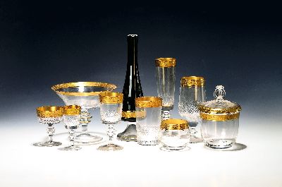 Image 51 pieces Drinking glass service Decor Concorde, Theresienthal, 1960/70s, crystal glass ...