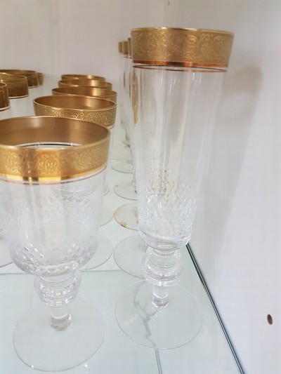 27130564m - 51-tlg. Trinkglasservice Dekor Concorde, Theresienthal, 1960/70er-Jahre, Kristallglas ...