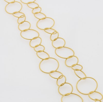 Image Frey Wille Ringkette, Metall verg., Kordel- band-Muster, L. ca. 78 cm, mit Etui