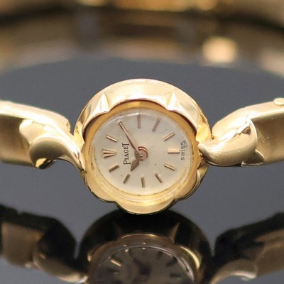 27130586a - PIAGET Backwinder Damenarmbanduhr in RoseG 750/000, Handaufzug, Schweiz / Frankreich um ...