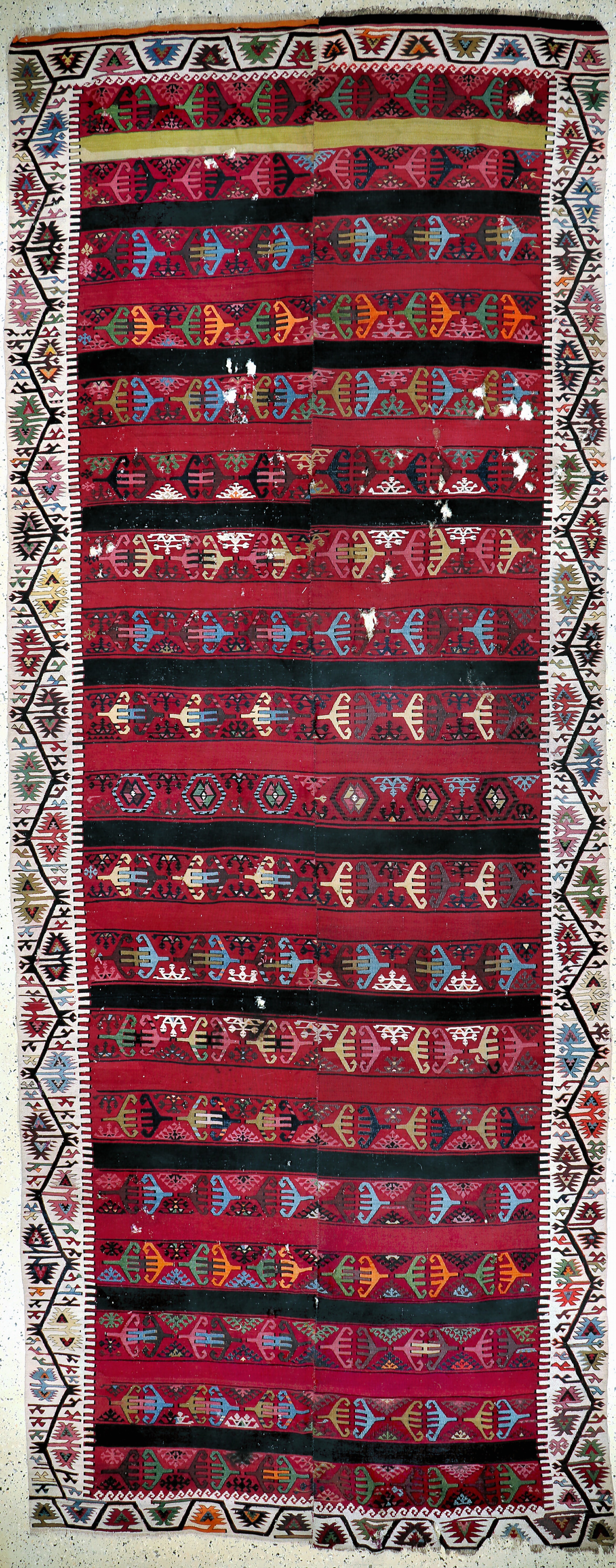 Image 27130601 - ´Reyhanli´Kelim antik, Türkei, um 1900, Wolle auf Wolle, ca. 445 x 170 cm, EHZ: 4, ...