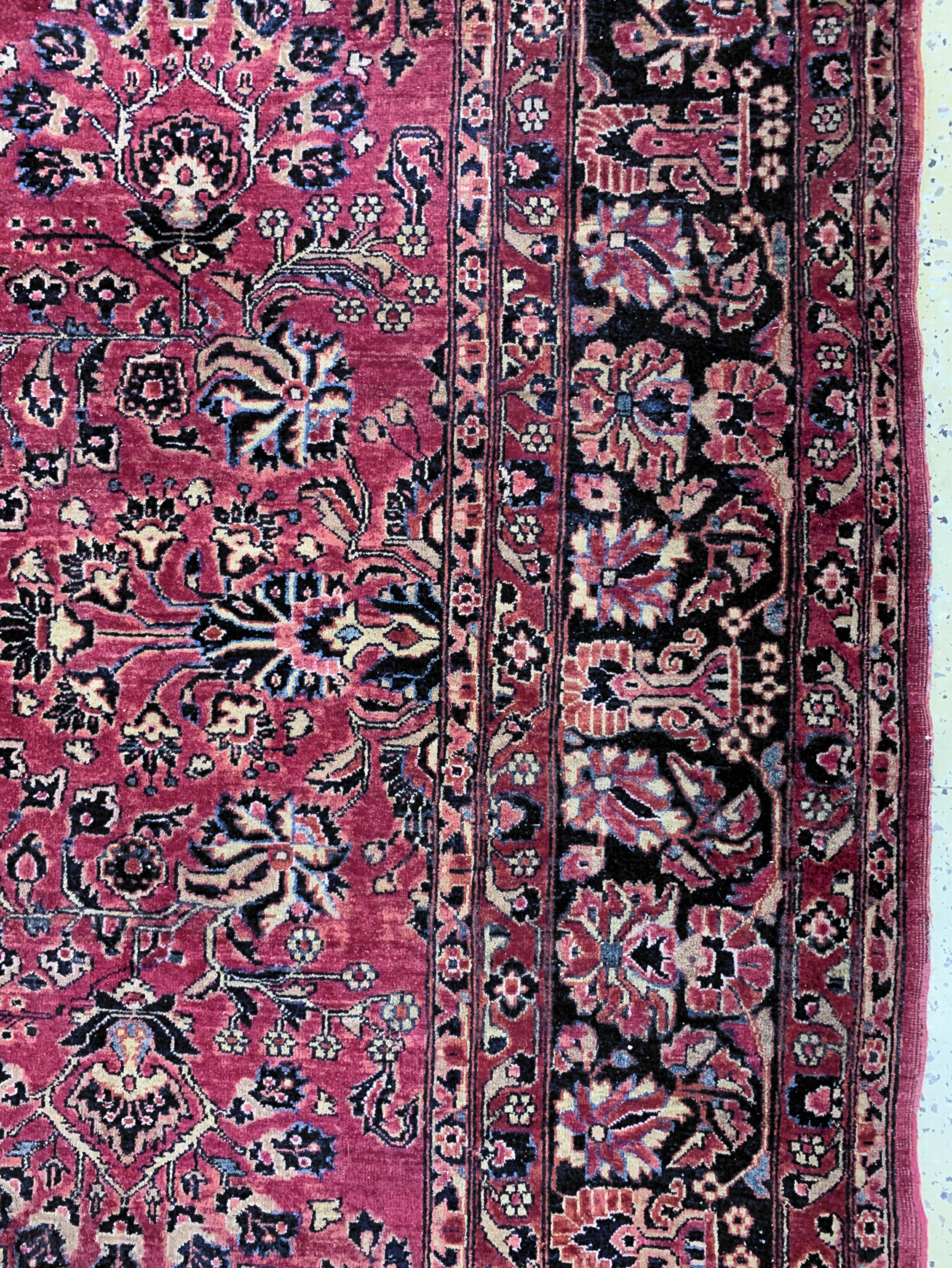 Detail e: Us Re-Import Sarogh antik, Persien, um 1900, Wolle auf Baumwolle, ca. 355 x 275 cm, EHZ: 3