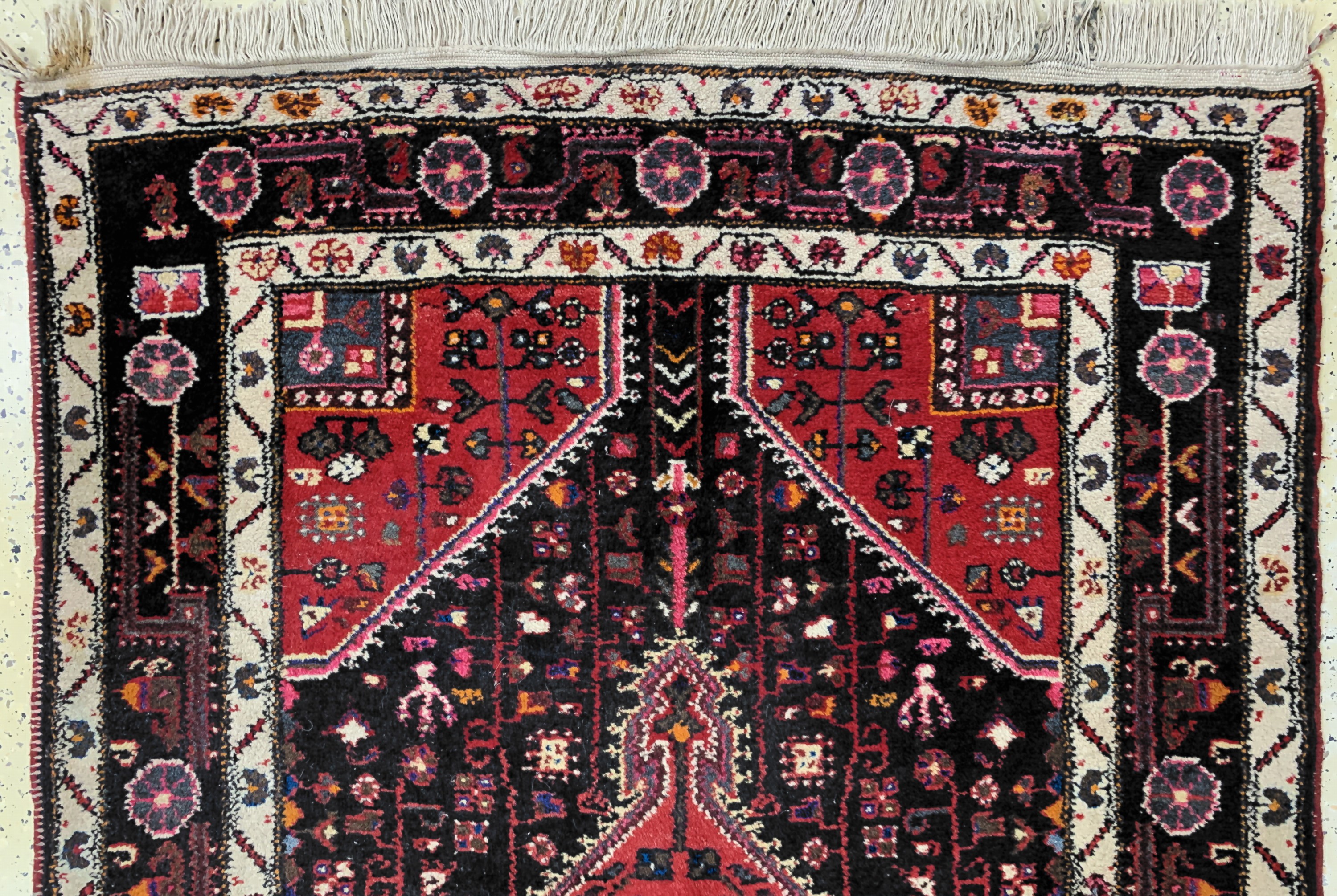 Detail a: Toyserkan, Persien, Mitte 20.Jhd, Wolle aufBaumwolle, ca. 233 x 140 cm, EHZ: 2