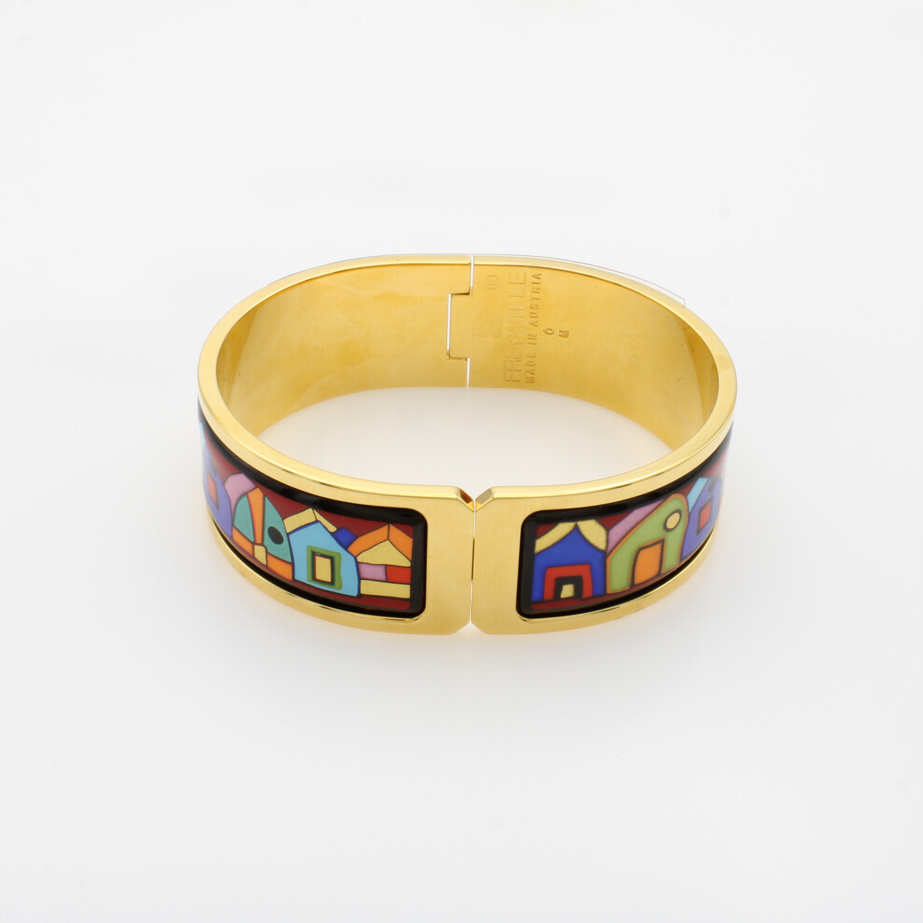 Image 27130645 - Frey Wille Armreif Domino, Metall verg., ´Hommage à Hundertwasser - Street Rivers´, M. ...