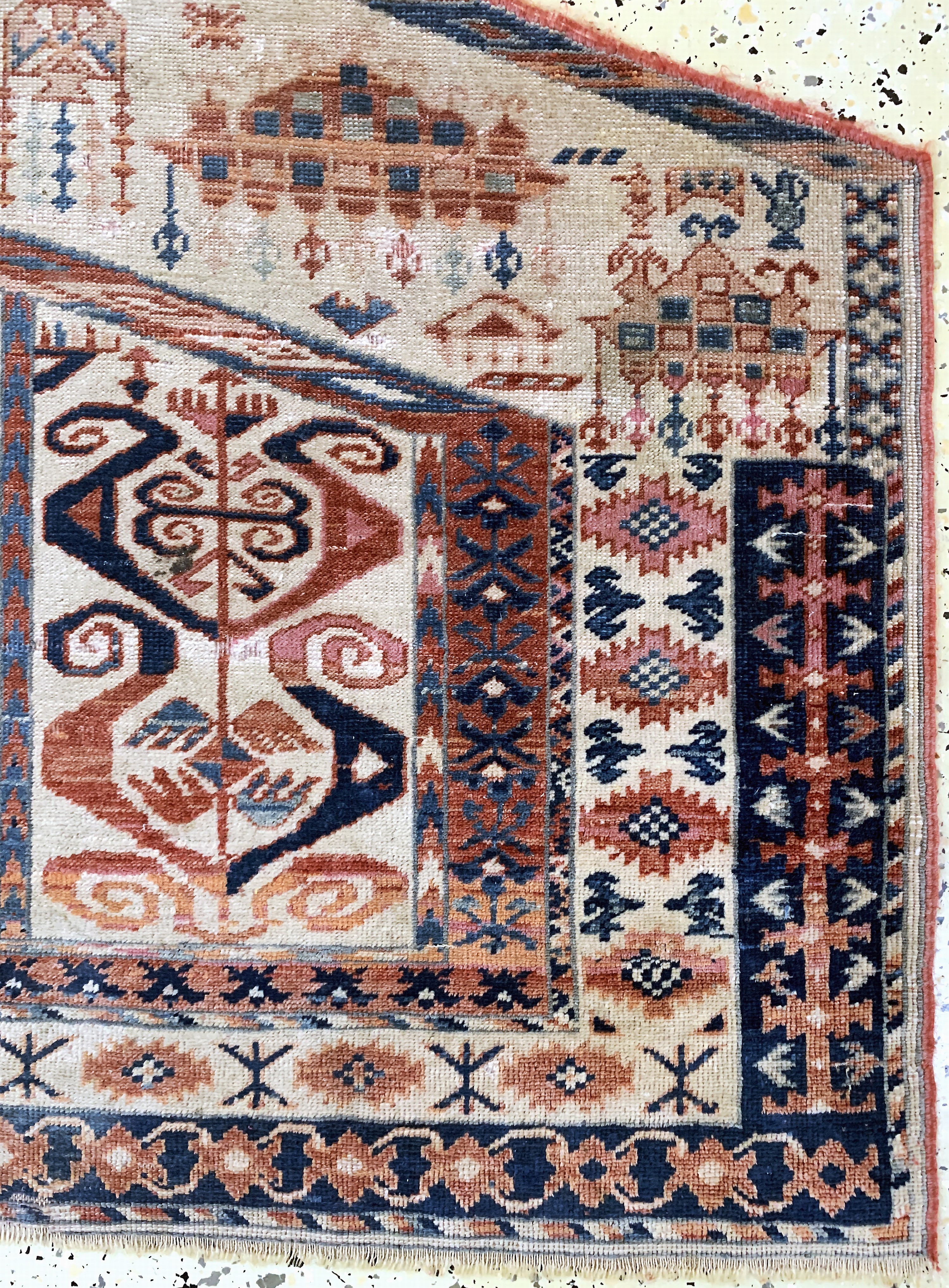 Detail a: Asmalyk, Turkmenistan, Mitte 20.Jhd, Wolle auf Wolle, ca. 130 x 90 cm, EHZ: 2-3
