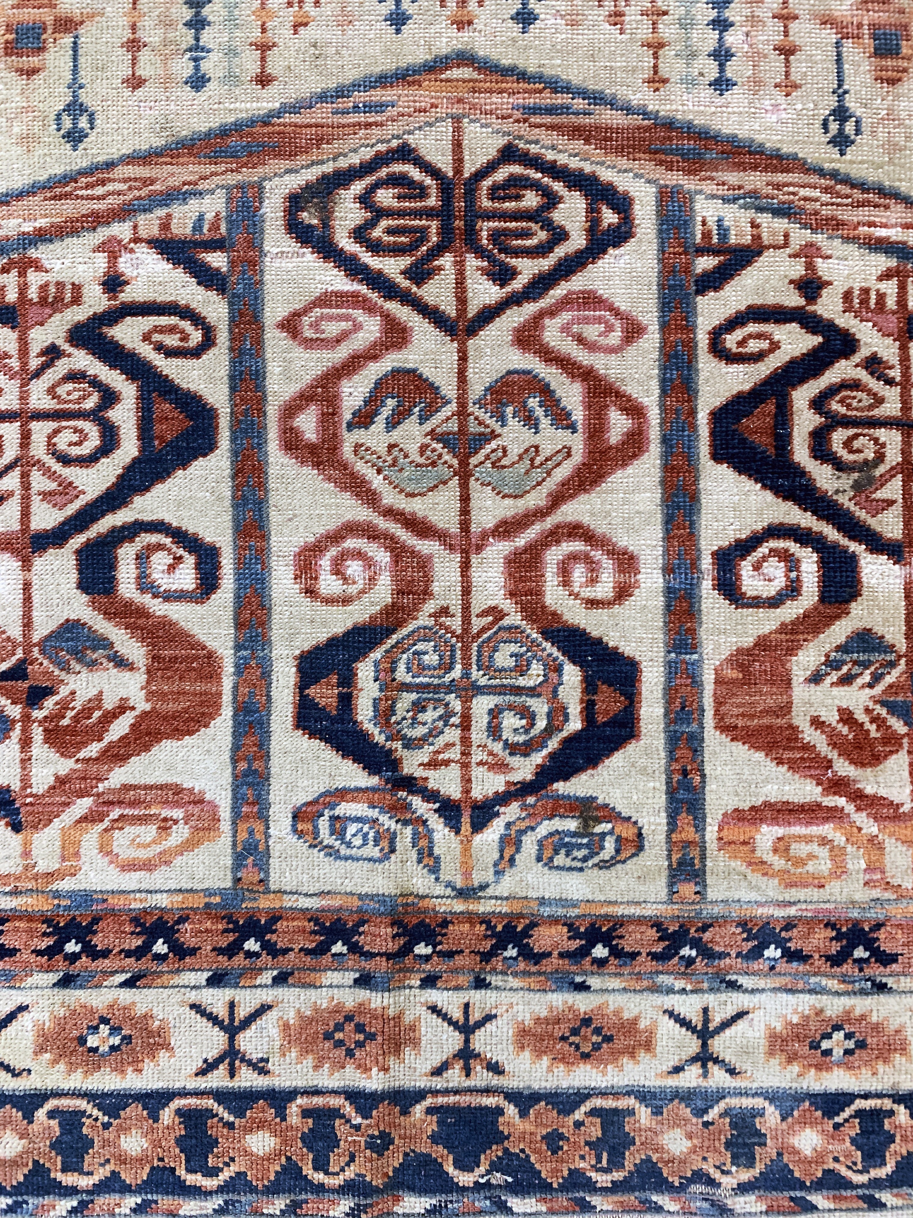 Detail d: Asmalyk, Turkmenistan, Mitte 20.Jhd, Wolle auf Wolle, ca. 130 x 90 cm, EHZ: 2-3