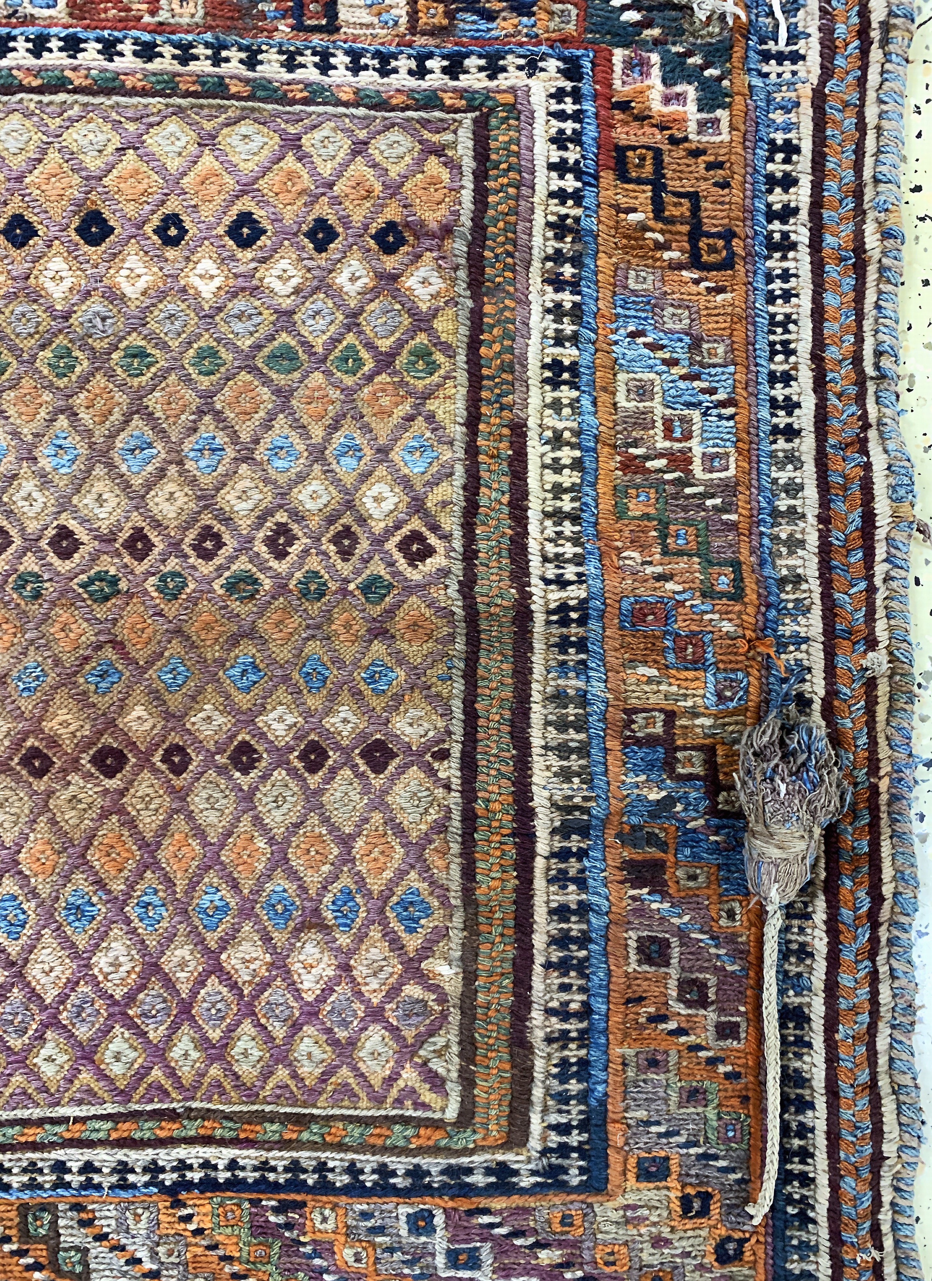 Detail d: Rukorsi antik, Persien, um 1900, Wolle auf Wolle, ca. 100 x 89 cm, EHZ: 2