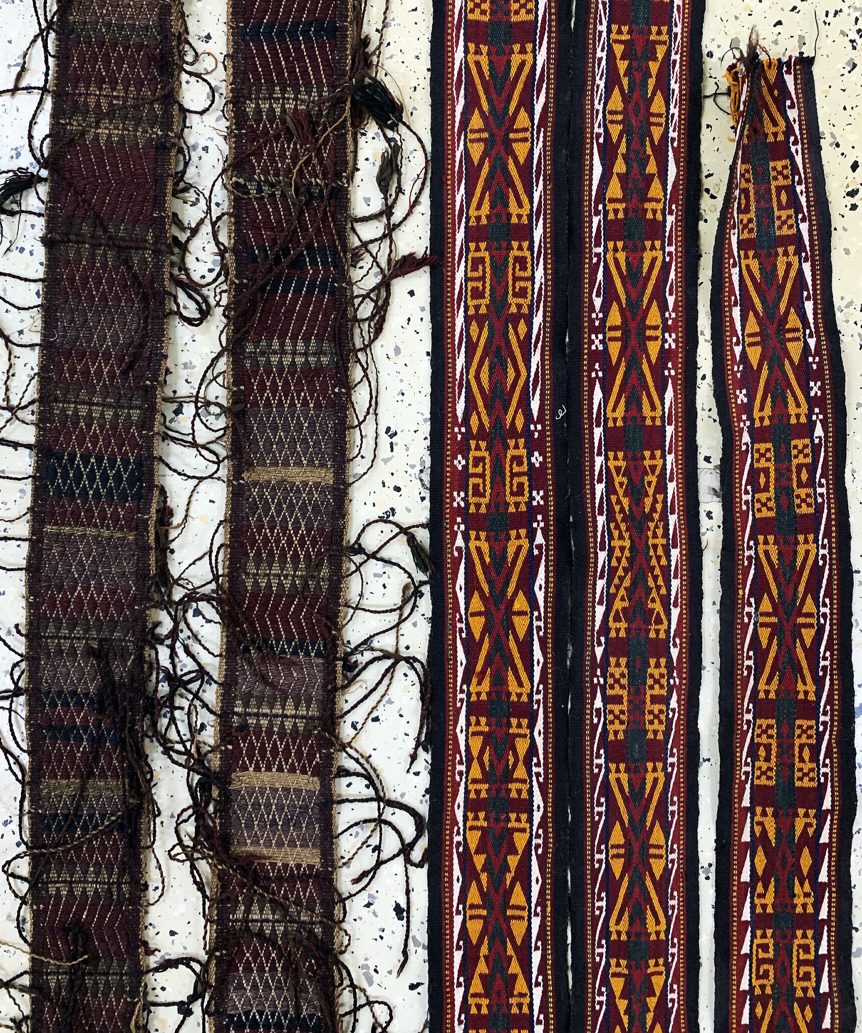 Detail b: 2 Lots Zeltbänder, Turkmenistan, Anfang 20.Jhd, Wolle auf Wolle, ca. 700 x 12 cm & ca. 510 x 11 cm, EHZ: 2-3