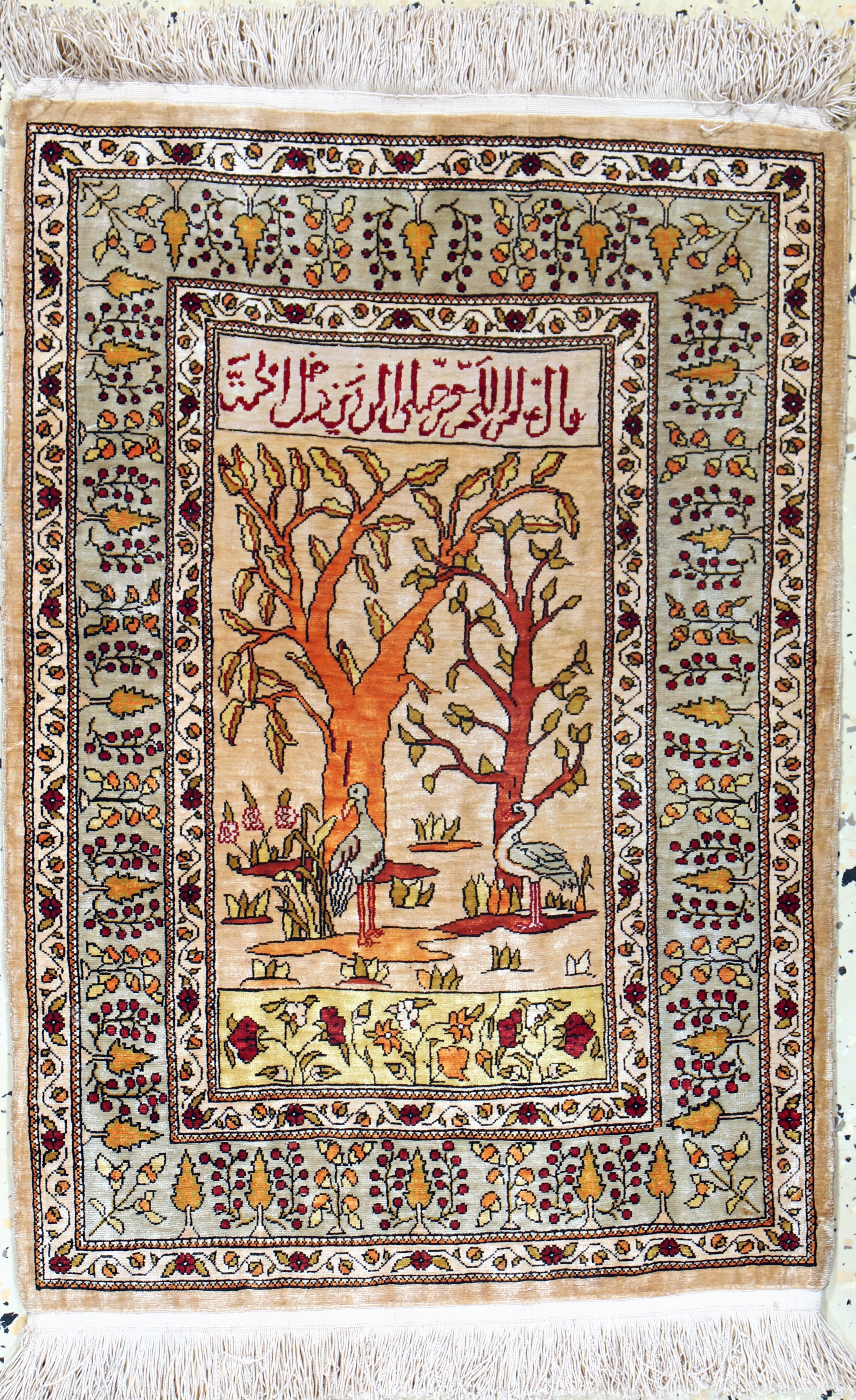 Image 27130665 - Hereke Seide fein, Türkei, Mitte 20.Jhd, reine Naturseide, ca. 60 x 42 cm, ca. 1,0 ...
