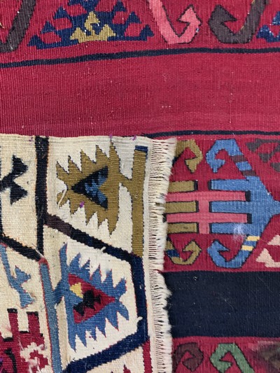 27130601l - ´Reyhanli´Kelim antik, Türkei, um 1900, Wolle auf Wolle, ca. 445 x 170 cm, EHZ: 4, ...