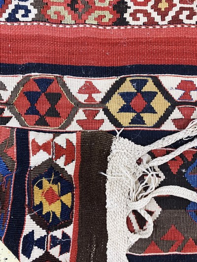 27130628i - Konya Kilim antique, Turkey, 19th century, wool on wool, approx. 390 x 155 cm, two ...