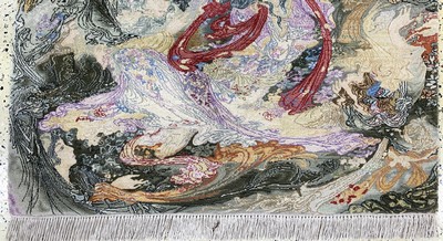 27130649b - Täbriz fein(50 Raj), Persien, Mitte 20.Jhd,Korkwolle mit Seide, ca. 110 x 114 cm, ca. ...