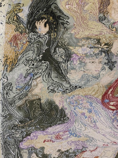 27130649e - Täbriz fein(50 Raj), Persien, Mitte 20.Jhd,Korkwolle mit Seide, ca. 110 x 114 cm, ca. ...