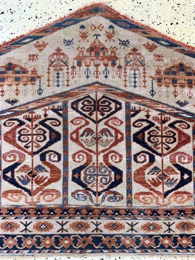 27130654c - Asmalyk, Turkmenistan, Mitte 20.Jhd, Wolle auf Wolle, ca. 130 x 90 cm, EHZ: 2-3 ...