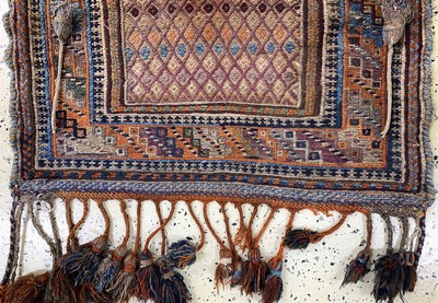 27130658b - Rukorsi antik, Persien, um 1900, Wolle auf Wolle, ca. 100 x 89 cm, EHZ: 2 Schätzpreis: ...