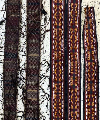 27130661b - 2 Lots Zeltbänder, Turkmenistan, Anfang 20.Jhd, Wolle auf Wolle, ca. 700 x 12 cm & ca. ...